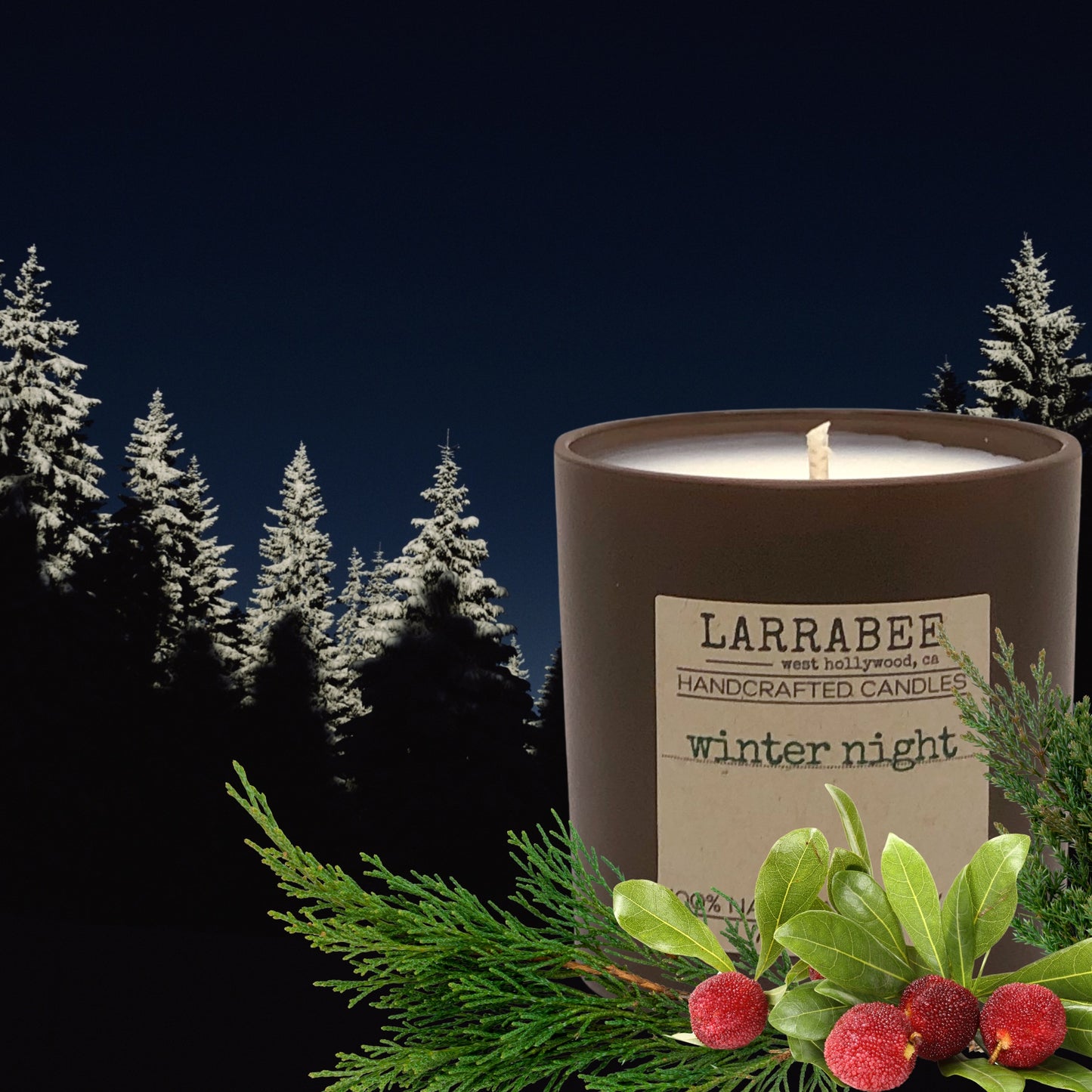 Winter Night handcrafted candle   Larrab.ee