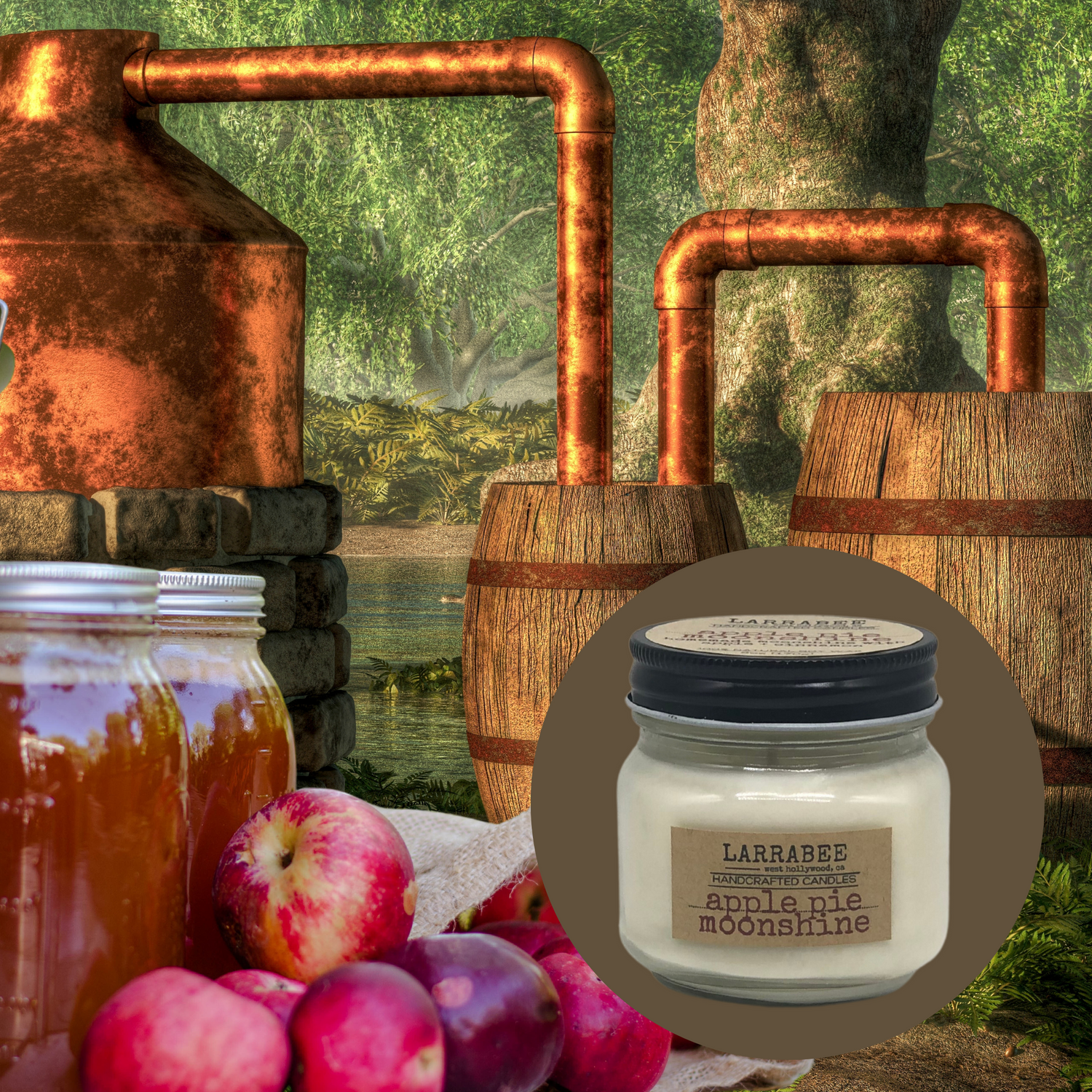 Apple Pie Moonshine handcrafted mason jar candle   Larrab.ee
