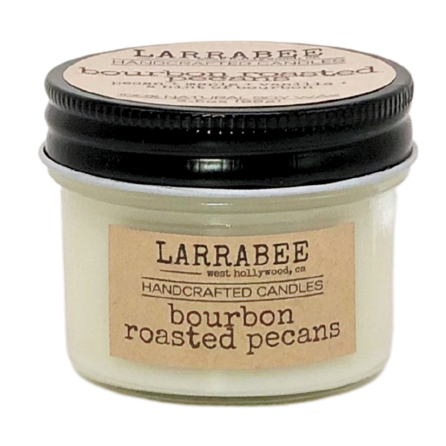 Bourbon Roasted Pecans handcrafted mason jar candle Small-3.5oz-mason-jar Larrab.ee