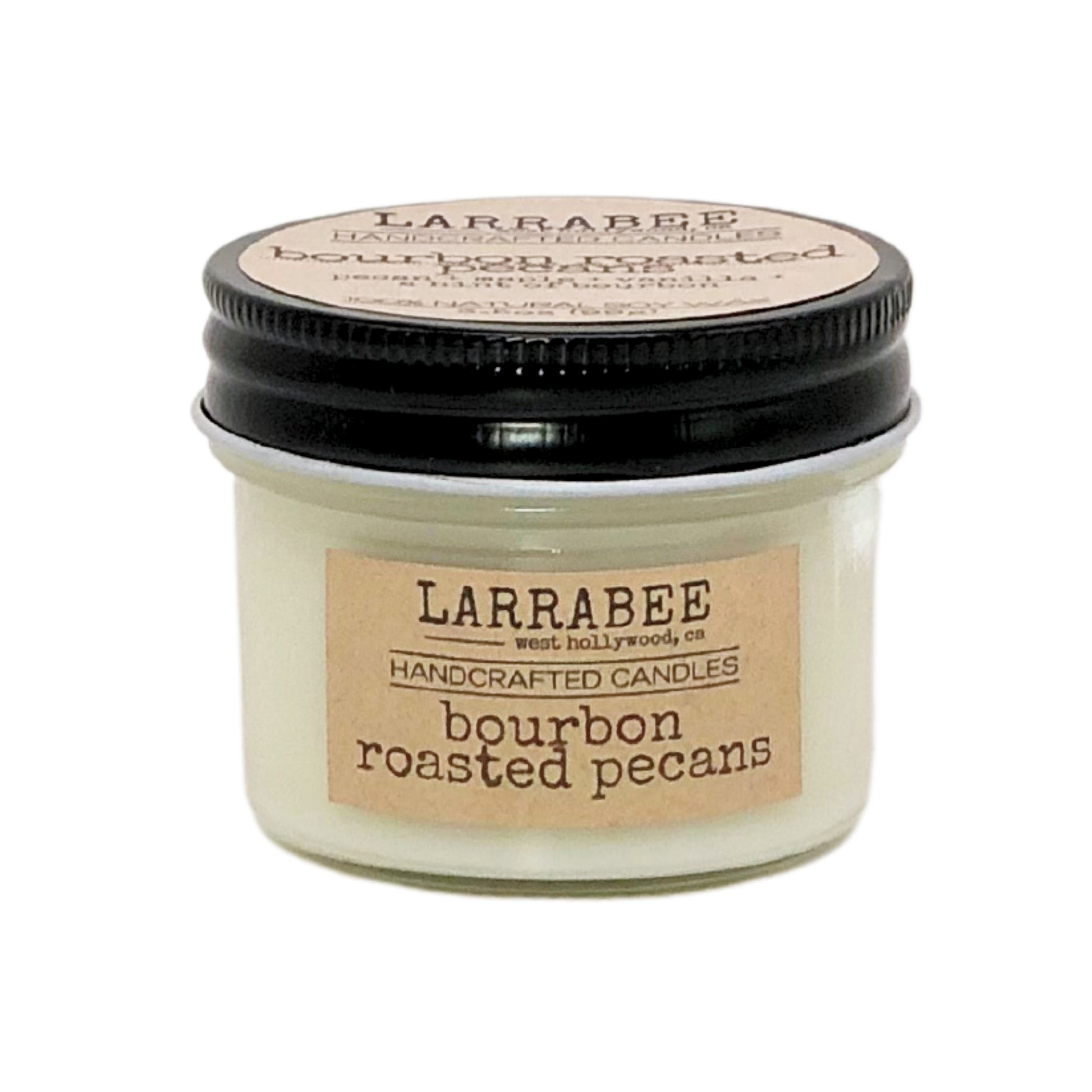 Bourbon Roasted Pecans handcrafted mason jar candle   Larrab.ee
