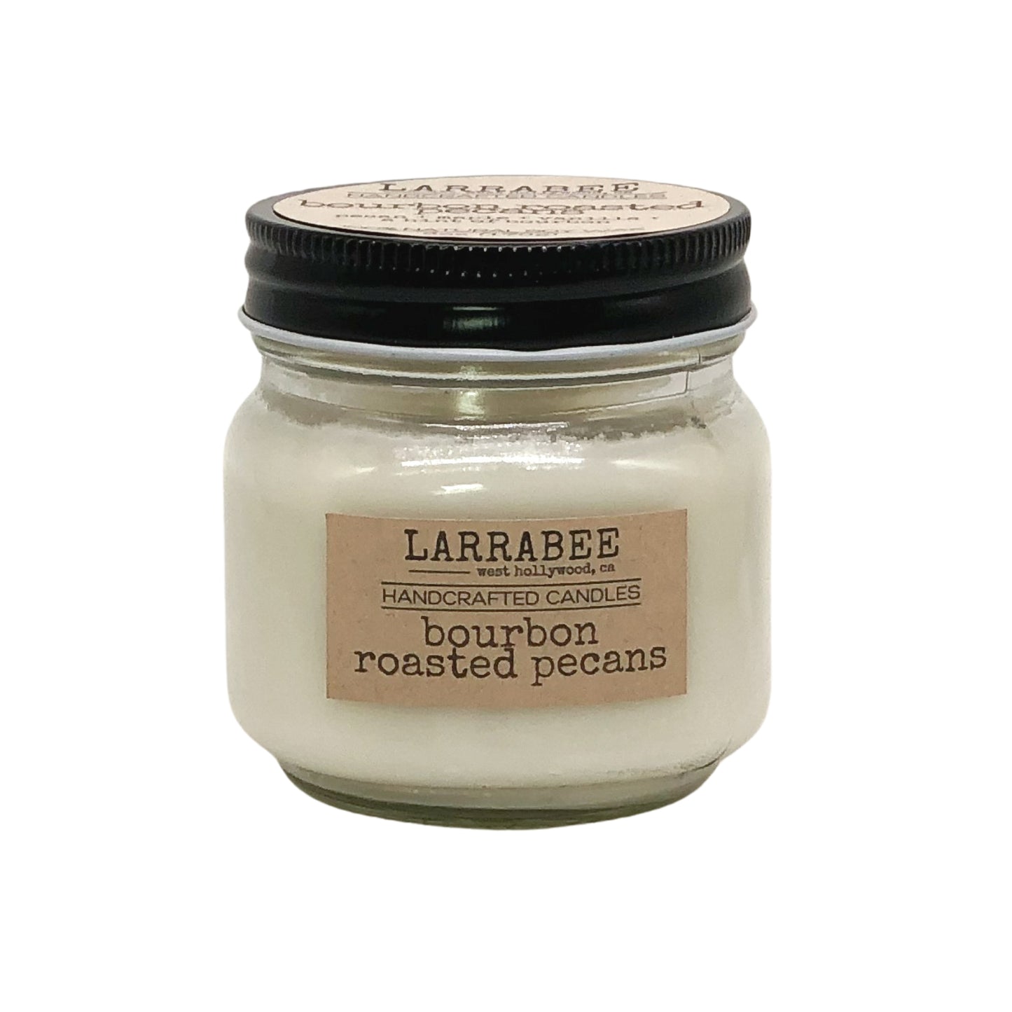 Bourbon Roasted Pecans handcrafted mason jar candle Larrab.ee
