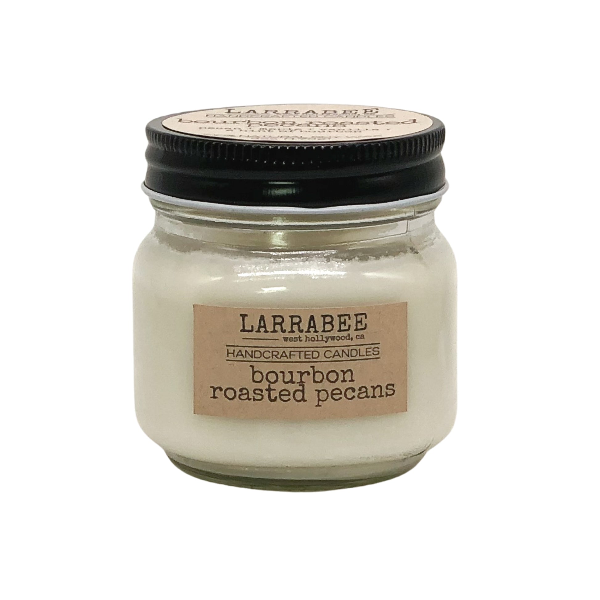 Bourbon Roasted Pecans handcrafted mason jar candle   Larrab.ee
