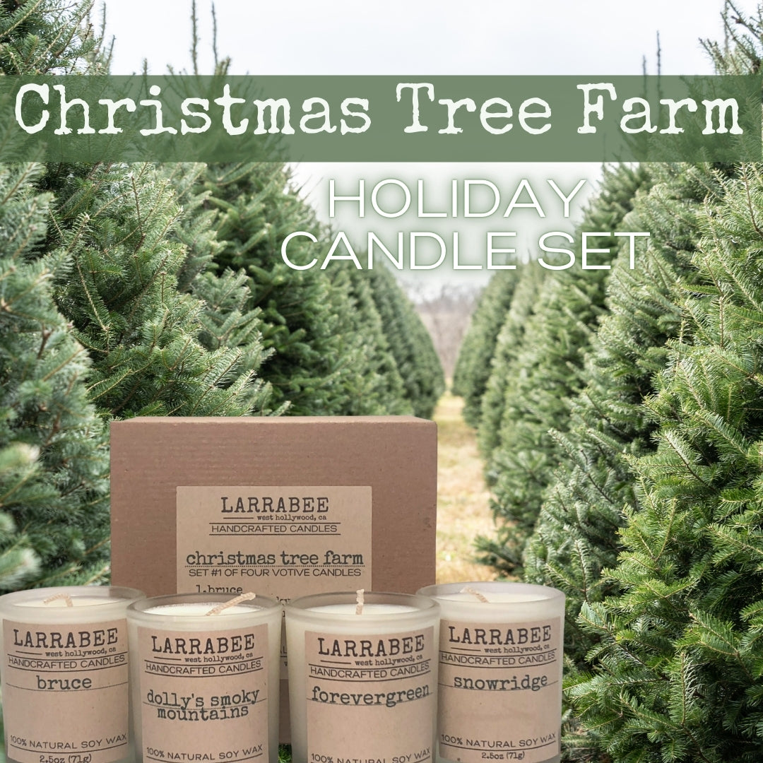 Christmas Tree Farm candle set   Larrab.ee