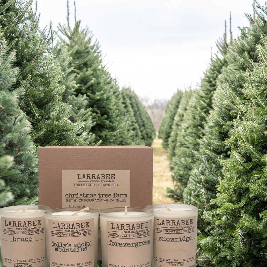 Christmas Tree Farm candle set   Larrab.ee