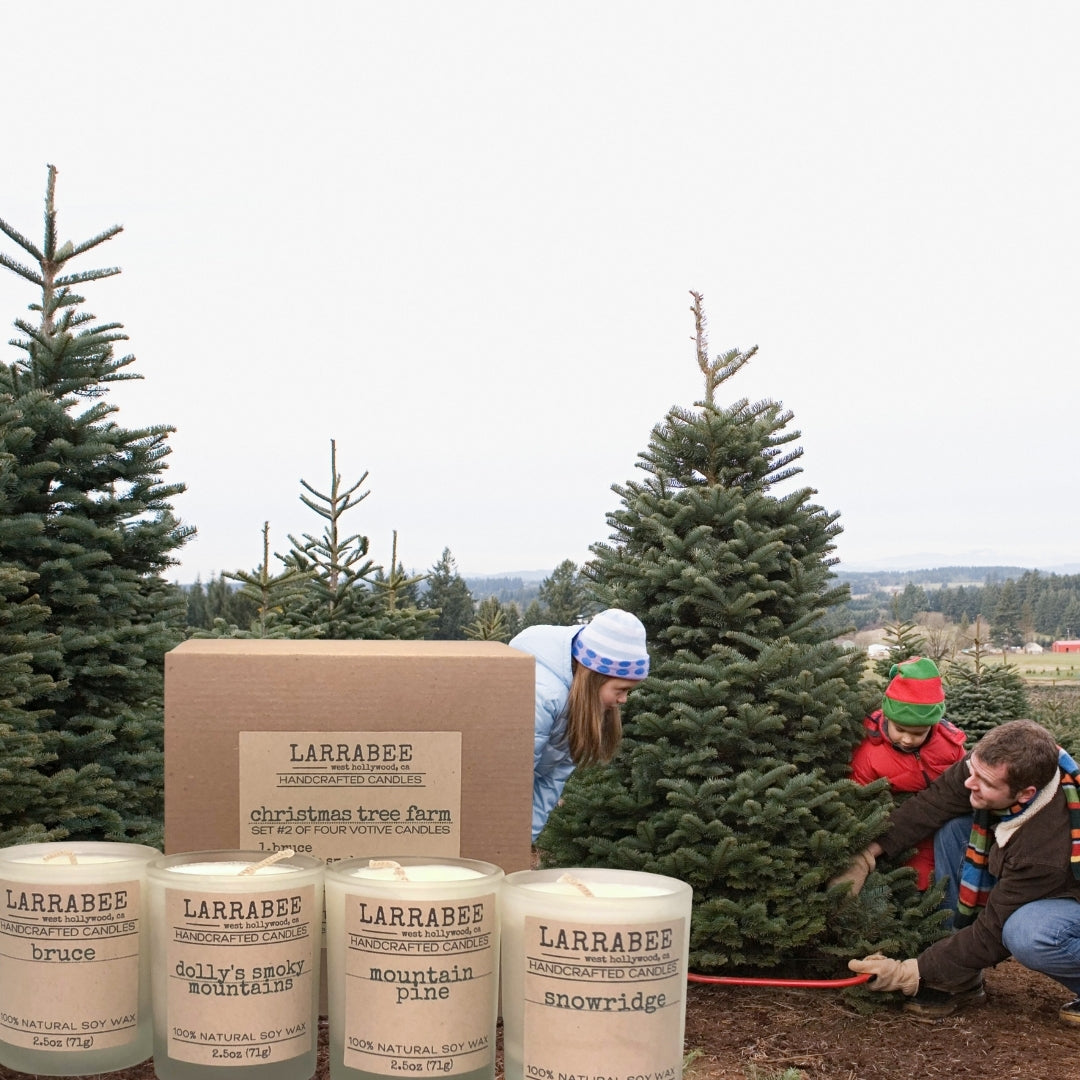 Christmas Tree Farm candle set   Larrab.ee