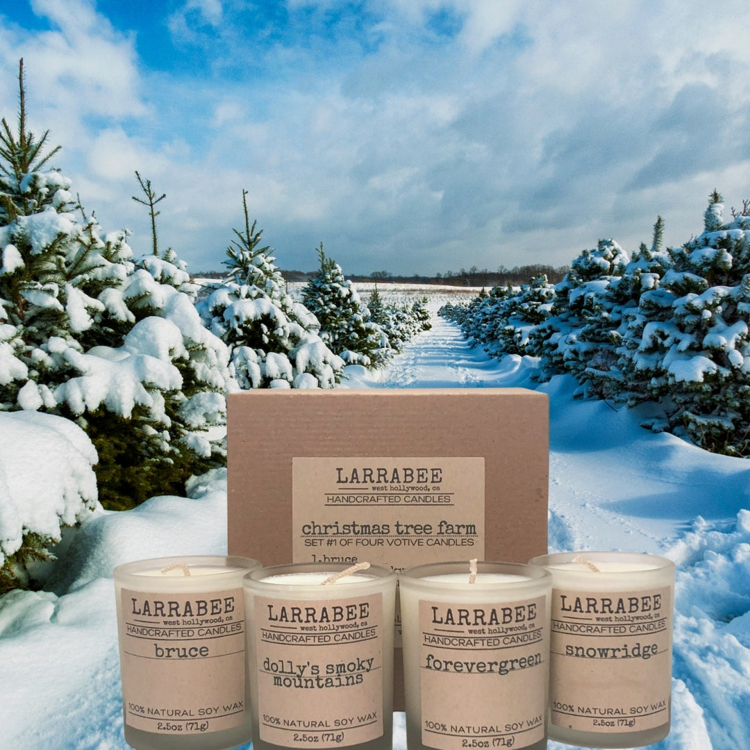 Christmas Tree Farm candle set   Larrab.ee