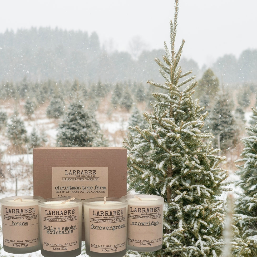 Christmas Tree Farm candle set   Larrab.ee