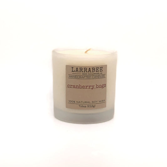 Cranberry Bogs handcrafted candle  Frosted-White Larrab.ee