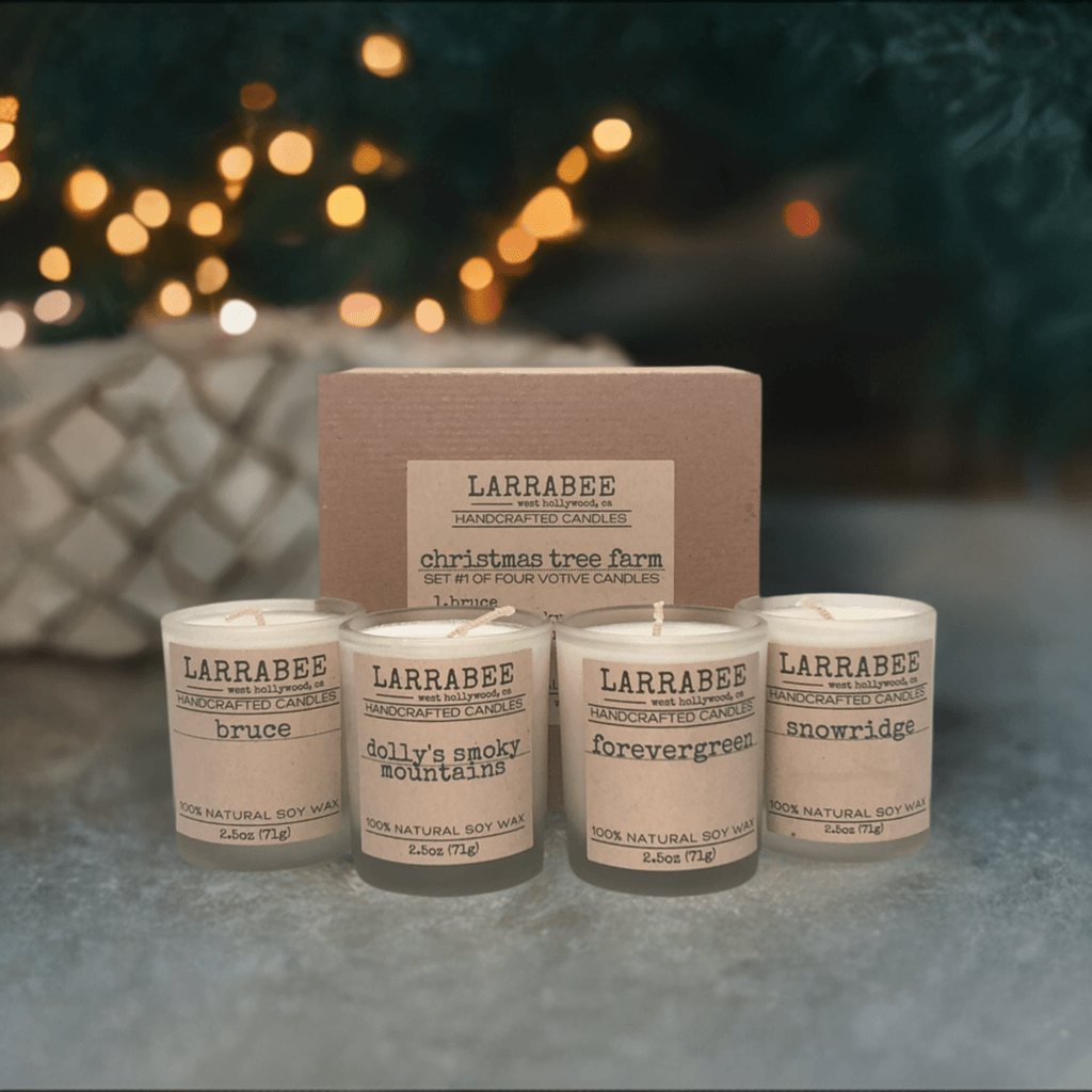 Christmas Tree Farm candle set  SET-1-Bruce-Dolly-s-Smoky-Mountains-Forevergreen-S Larrab.ee