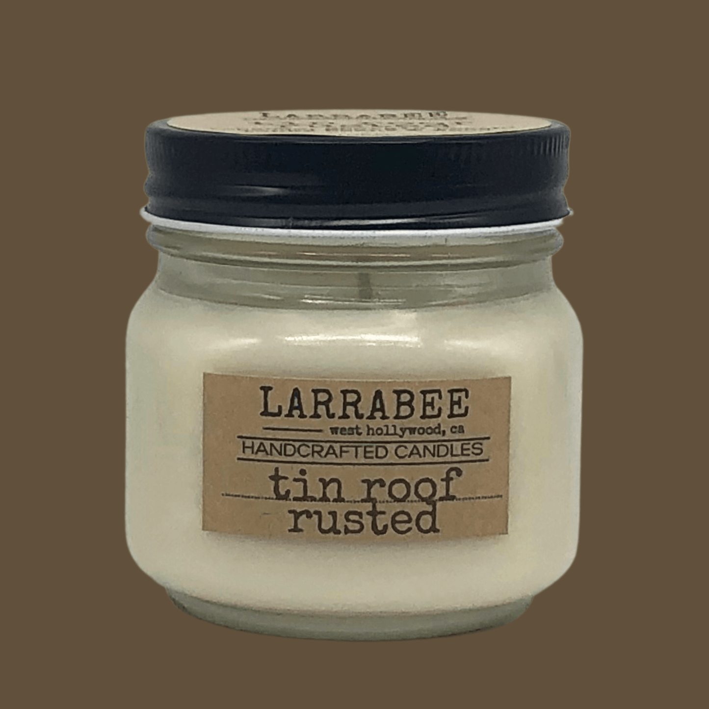Tin Roof Rusted handcrafted mason jar candle Larrab.ee
