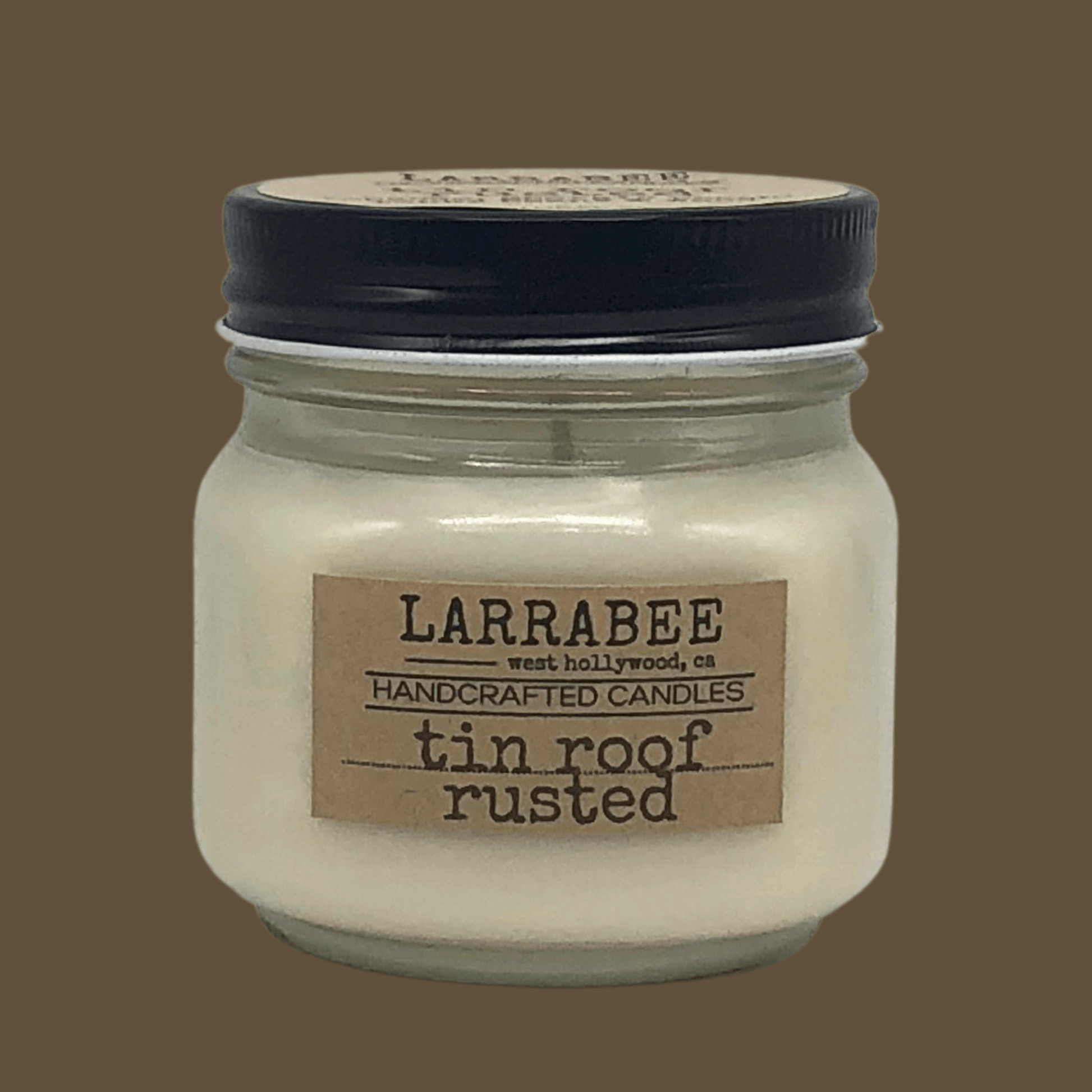 Tin Roof Rusted handcrafted mason jar candle   Larrab.ee