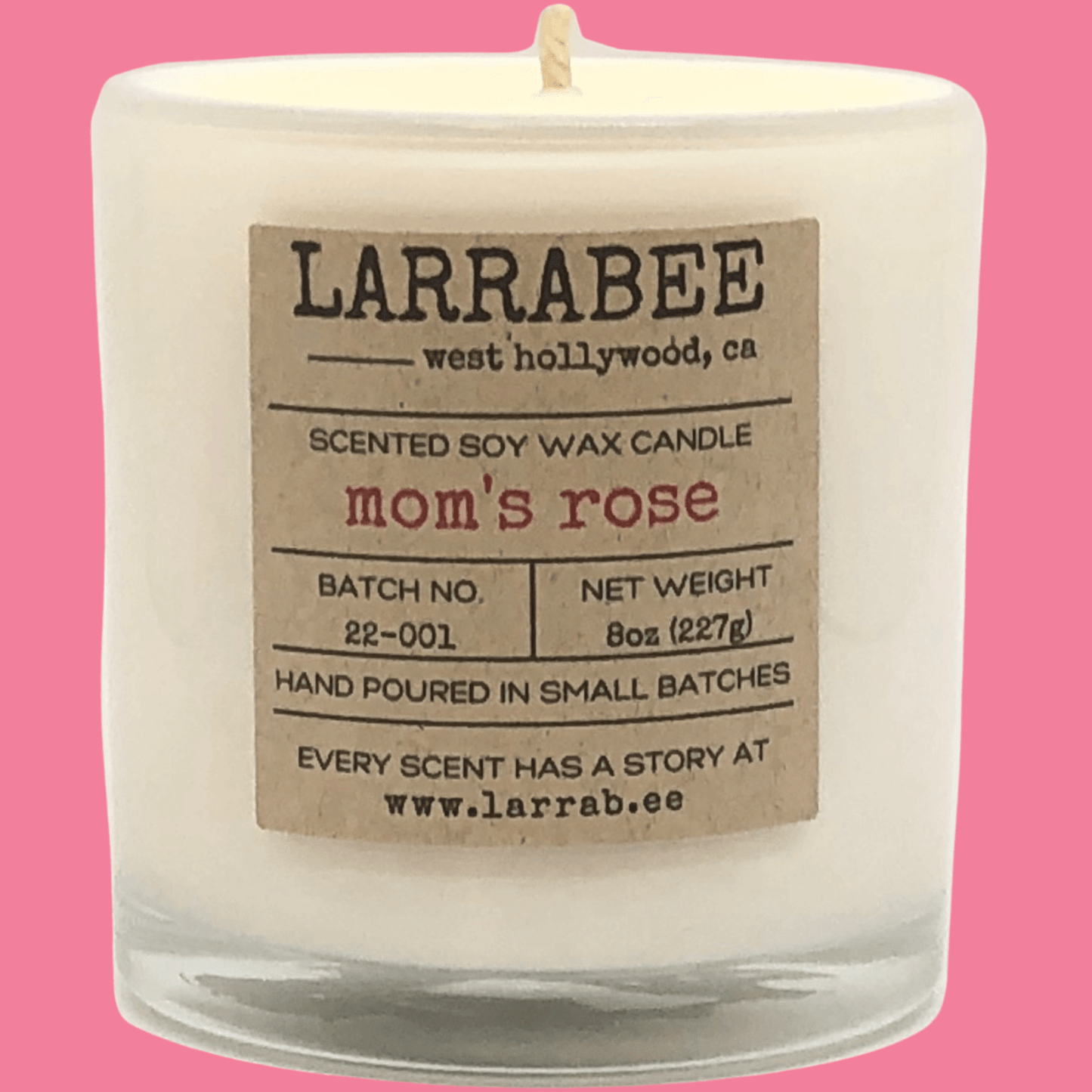 Mom's Rose handcrafted candle   Larrab.ee