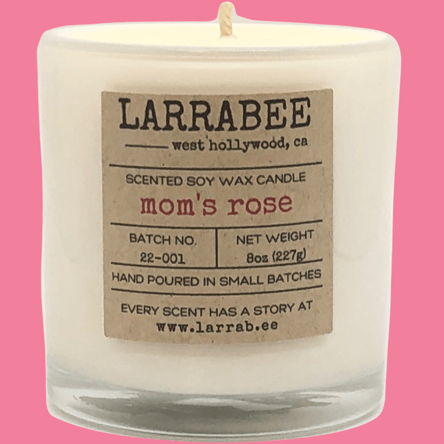 Mom's Rose handcrafted candle   Larrab.ee
