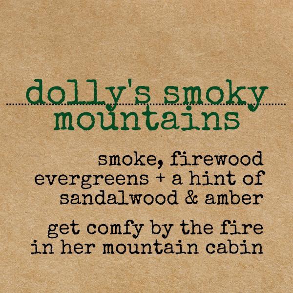 Dolly's Smoky Mountains handcrafted candle   Larrab.ee