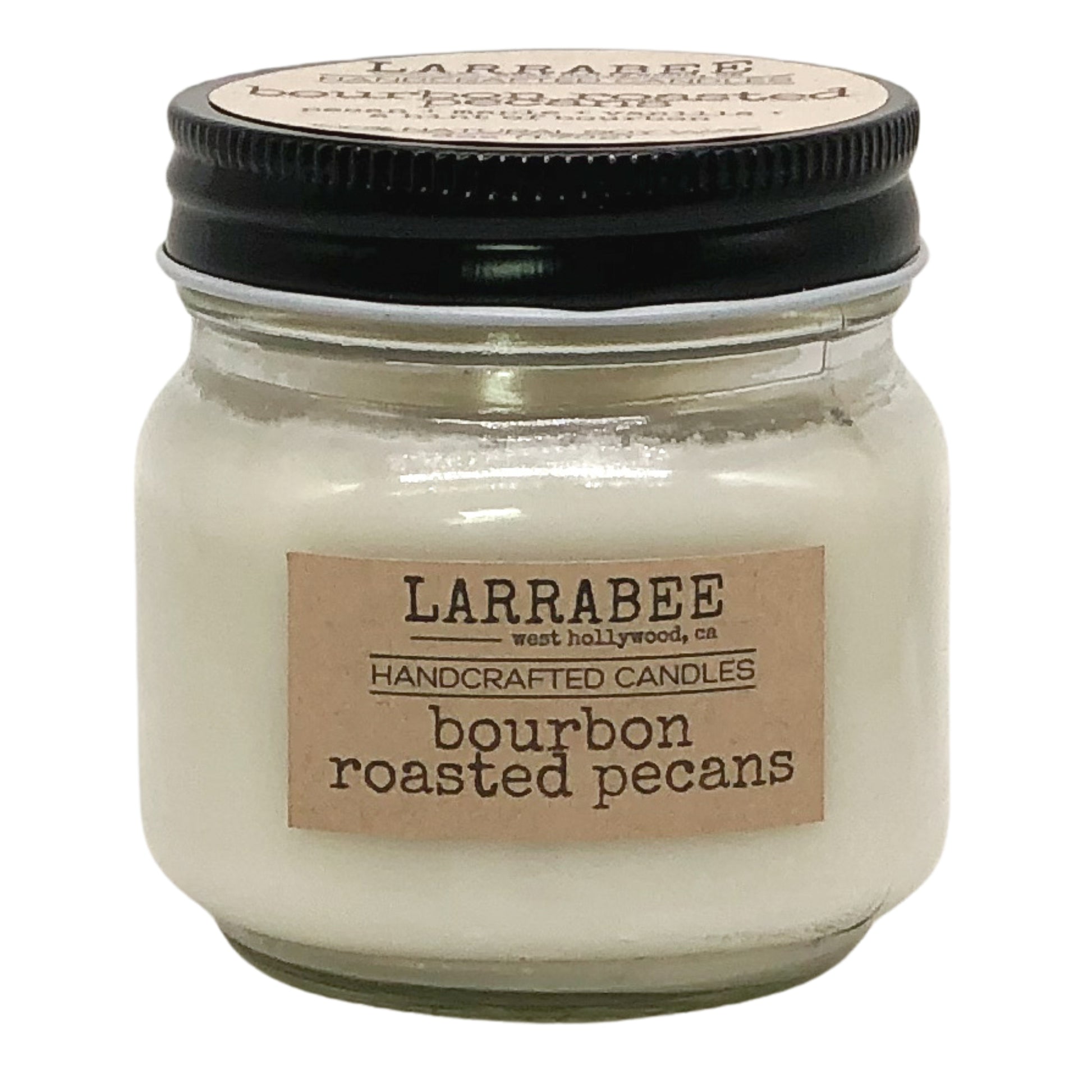 Bourbon Roasted Pecans handcrafted mason jar candle  Medium-6oz-mason-jar Larrab.ee