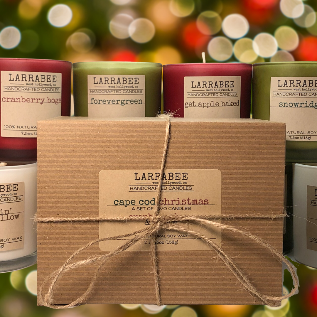 Cape Cod Christmas handcrafted candle set