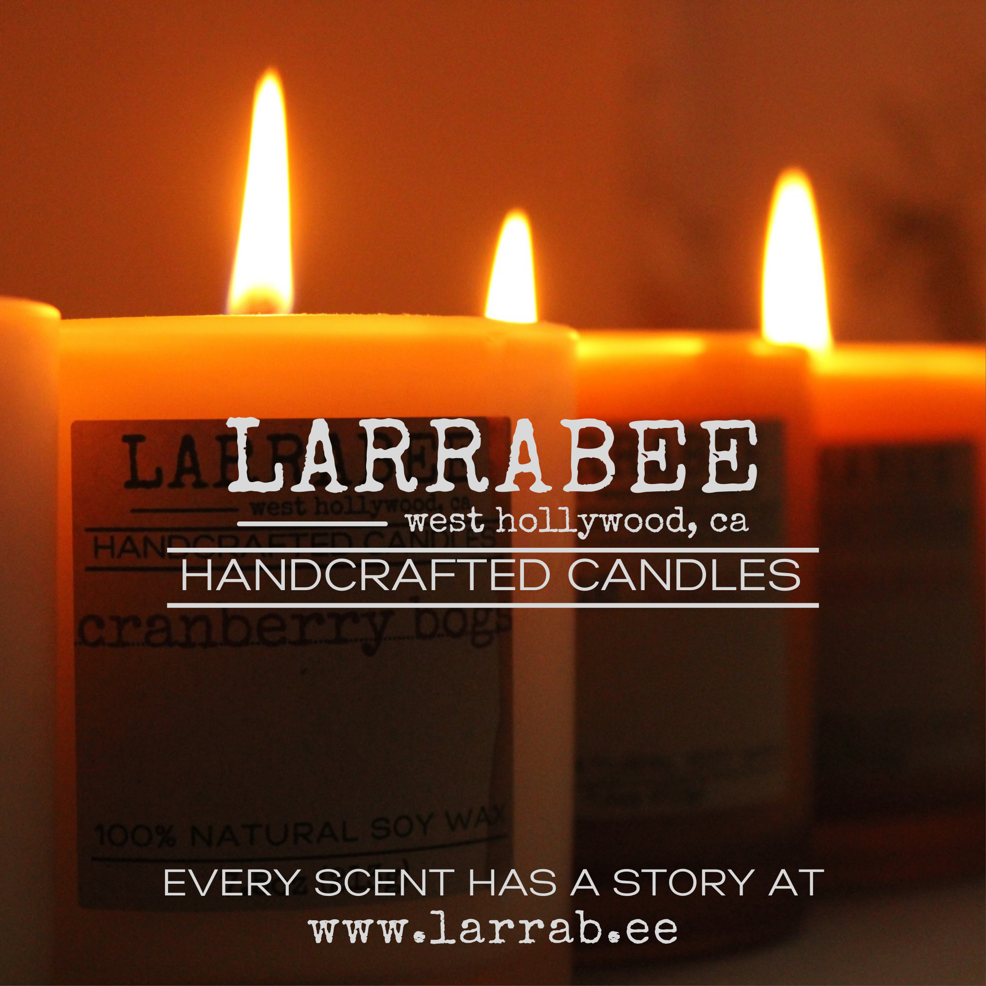 lrrasee logo with bg of lit candles