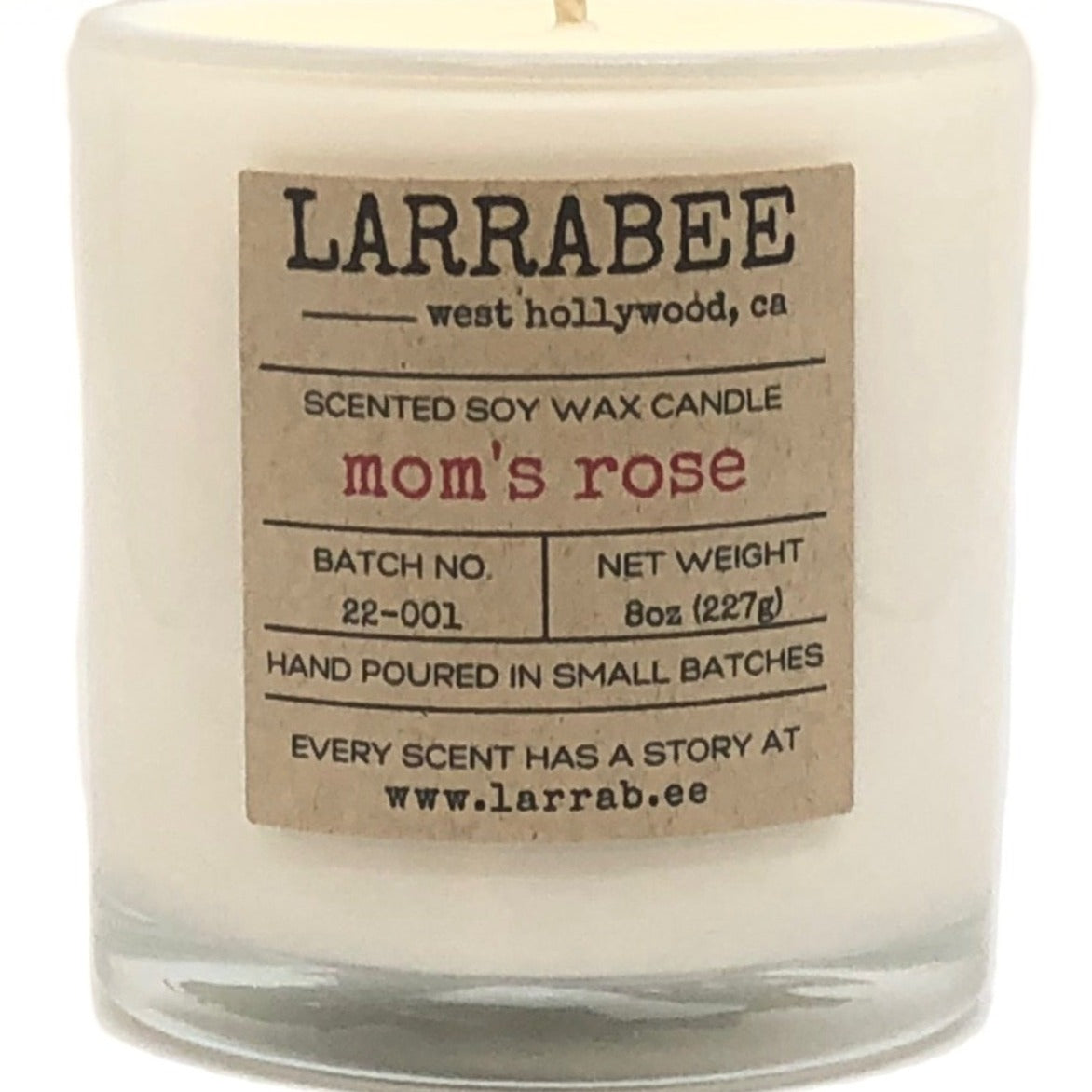 Mom's Rose handcrafted candle